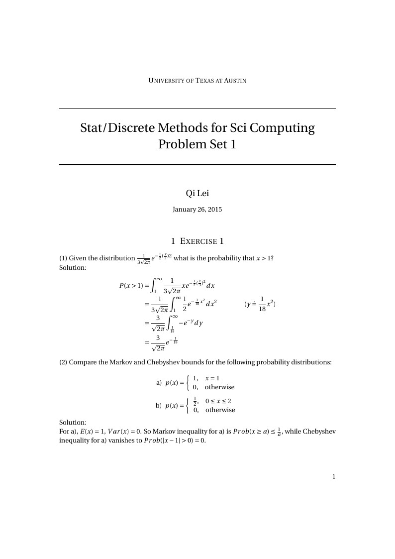 Stat/Discrete Methods for Sci Computing Problem Set 1