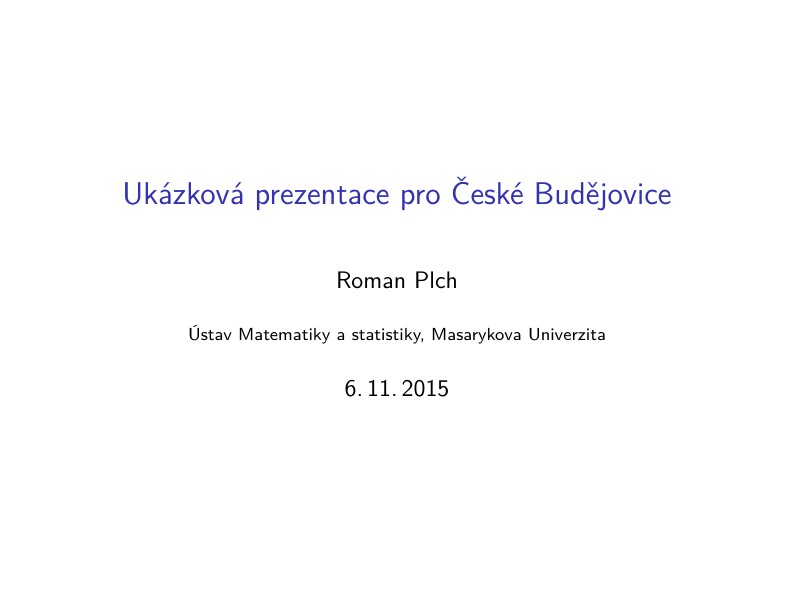 Ukázková prezentace pro workshop České Budějovice