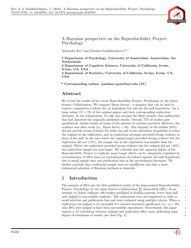 A Bayesian perspective on the Reproducibility Project: Psychology