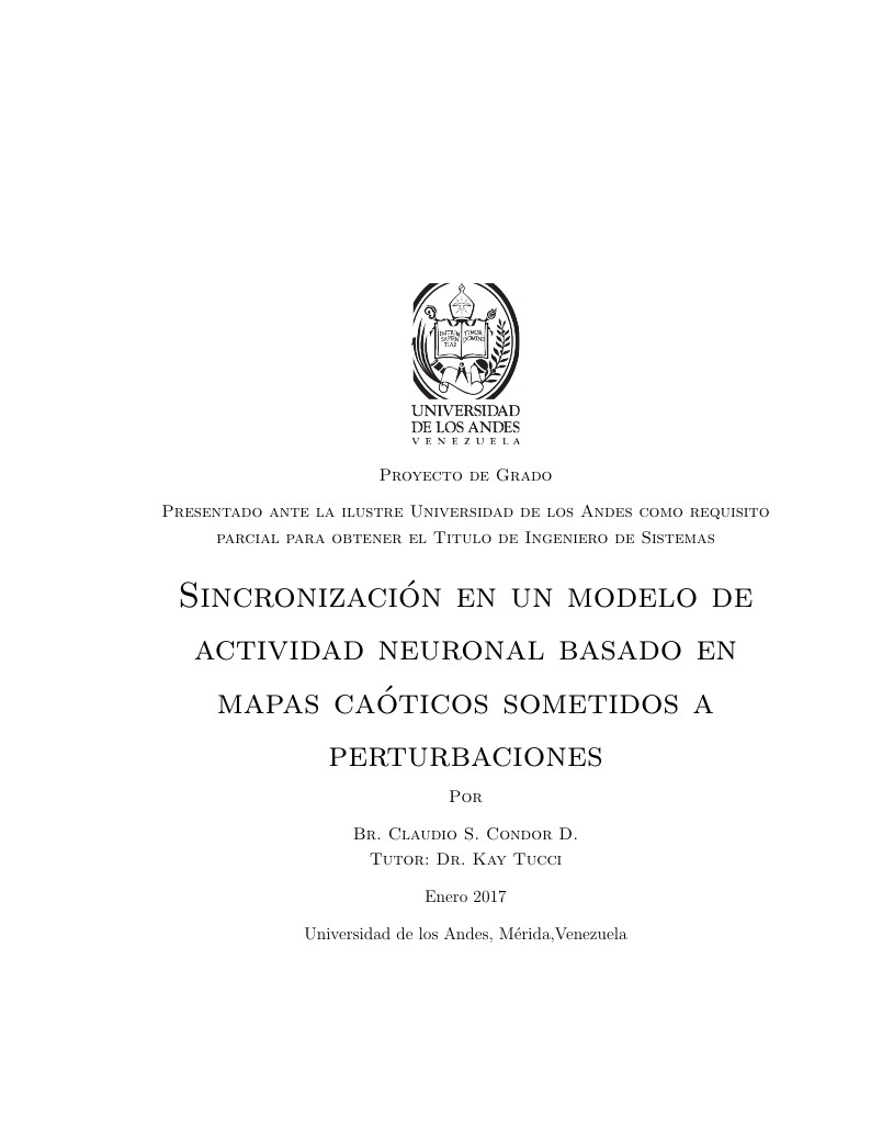 Sincronización en un modelo de actividad neuronal basado en mapas caóticos sometidos a perturbaciones
