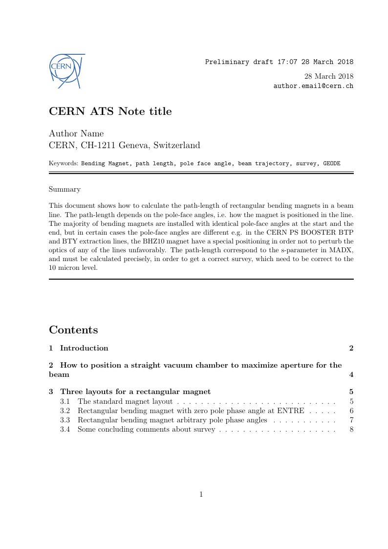 CERN ATS Note