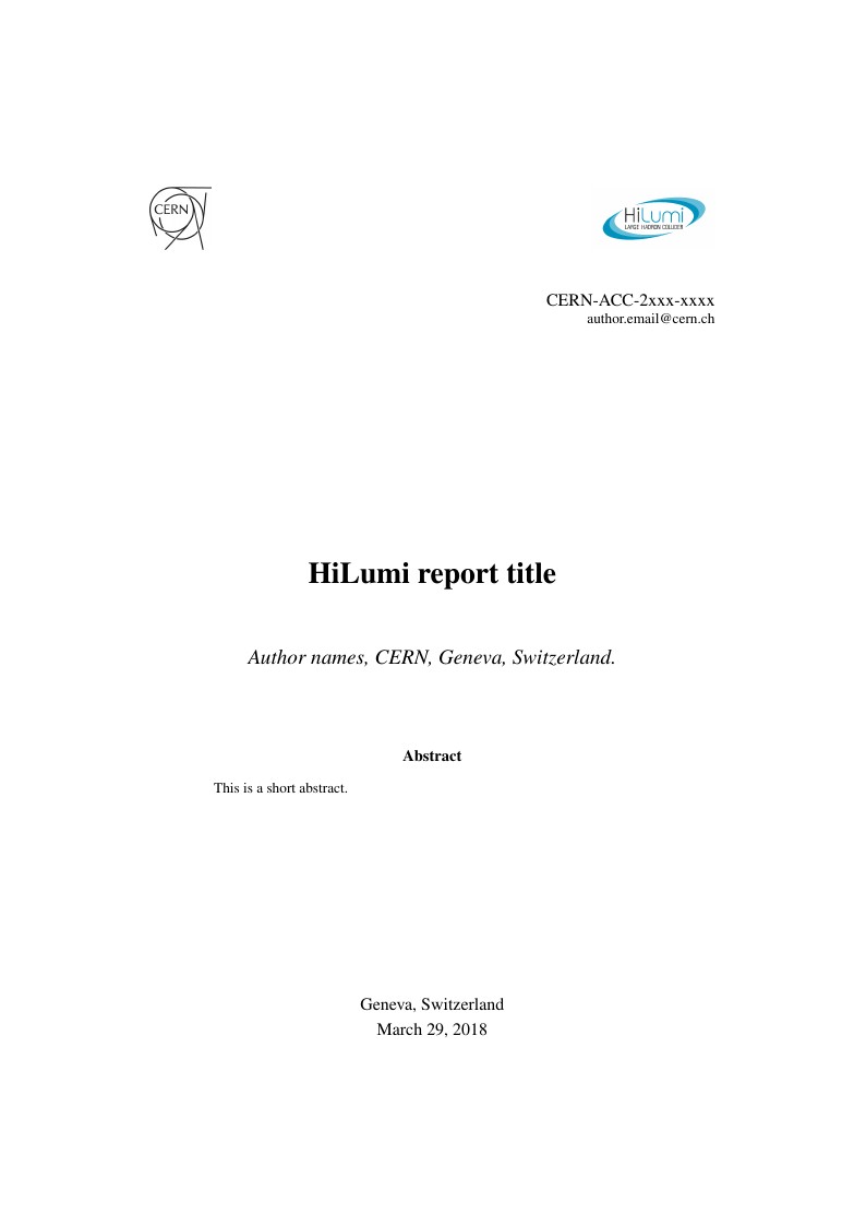 HiLumi report