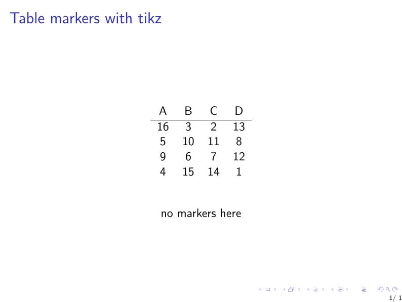 Table markers with tikz in Beamer presentation