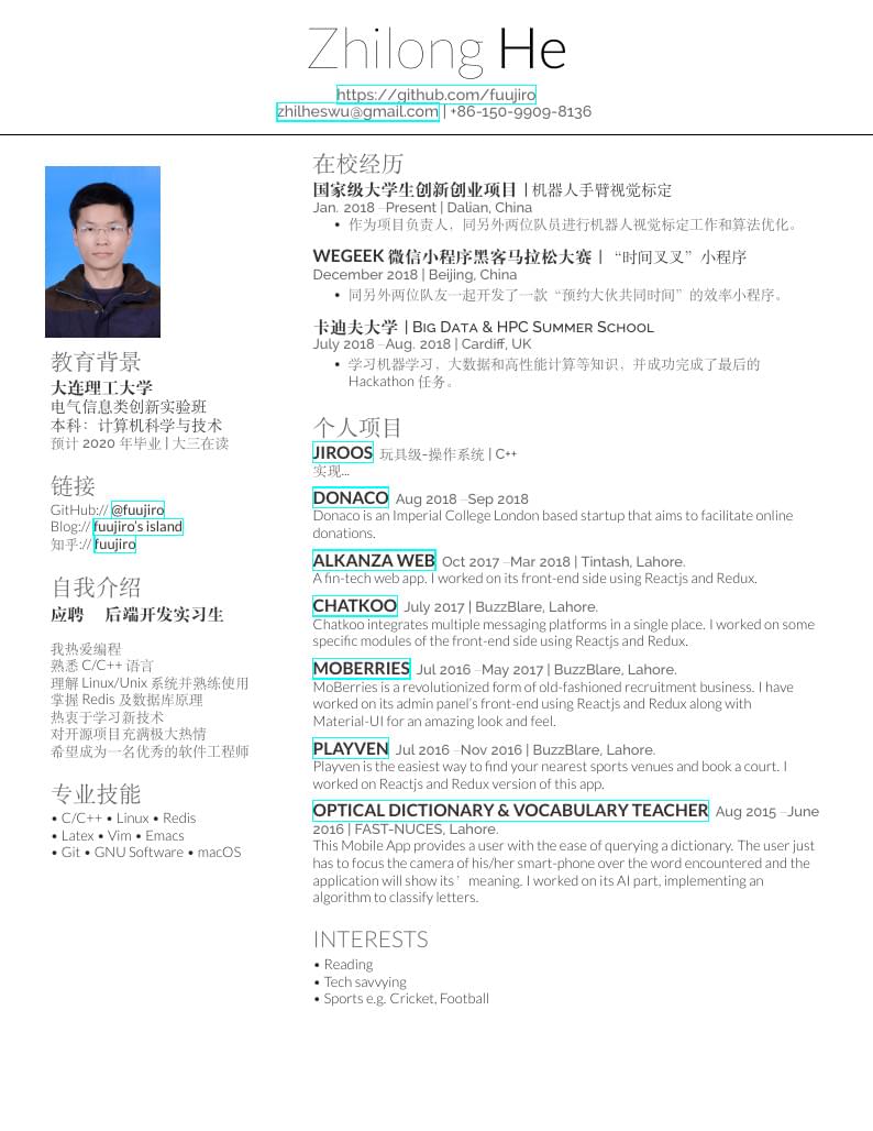 Zhilong He's CV