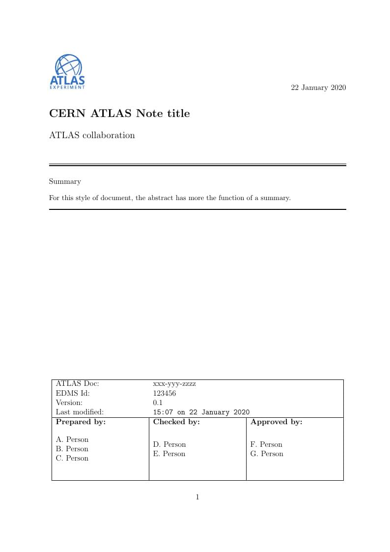 CERN ATLAS Note Template