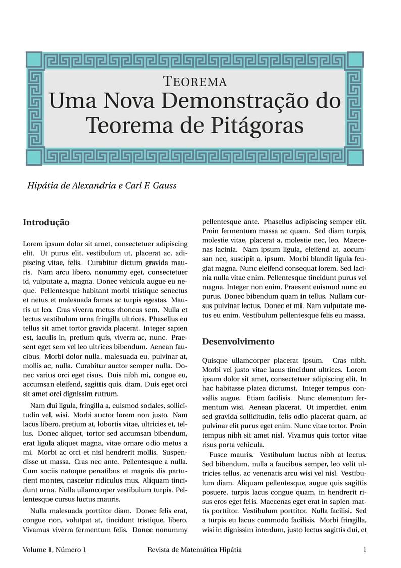 Modelo Revista de Matemática Hipátia