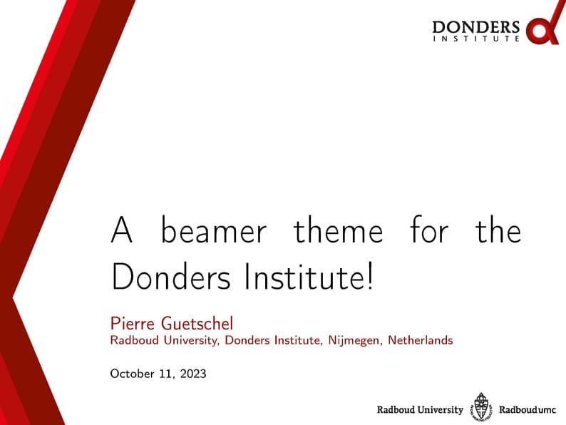 Beamer theme for Donders Institute